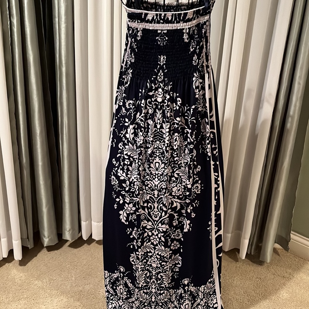 Navy and white maxi dress - size S - Picture 2 of 4
